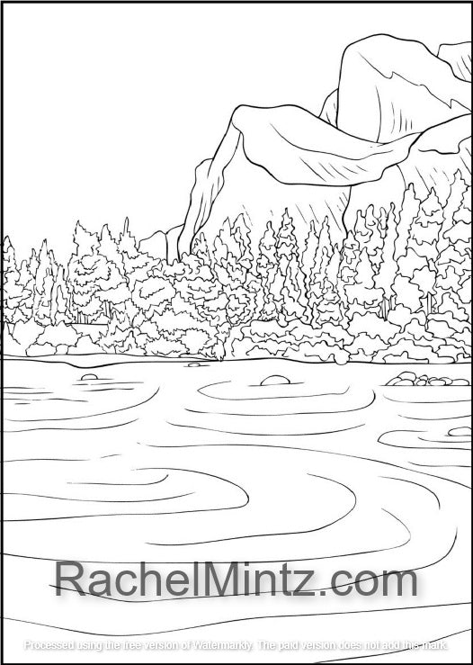 Great Outdoors Landscapes, PDF Coloring Book: Wild Nature, Grand Canyon, Mountains, Desert Wilderness and Wildlife
