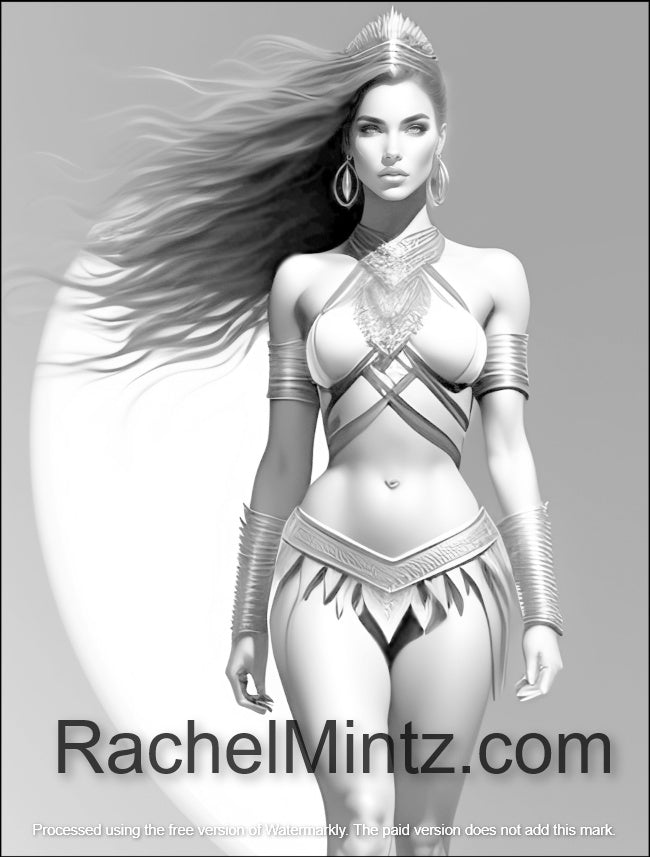 Hot Sexy Barbarians - Grayscale Coloring Book For Adults (Digital PDF Book)