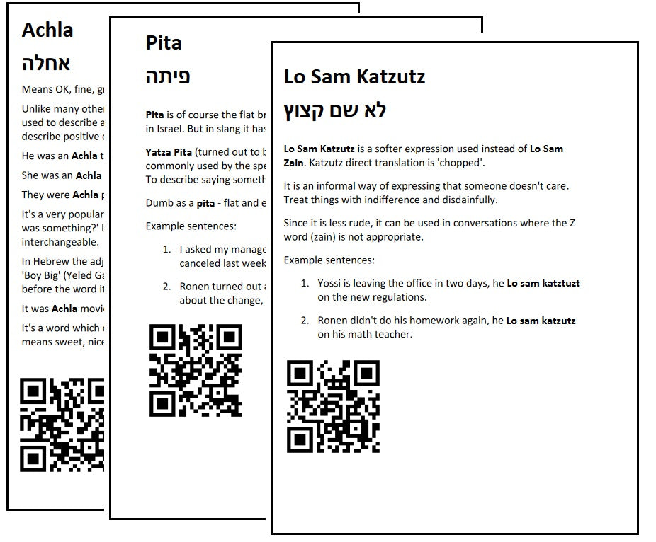 Learn Hebrew Slang Words & Phrases - Fun and Entertaining Tutorial Book (Digital PDF Book)