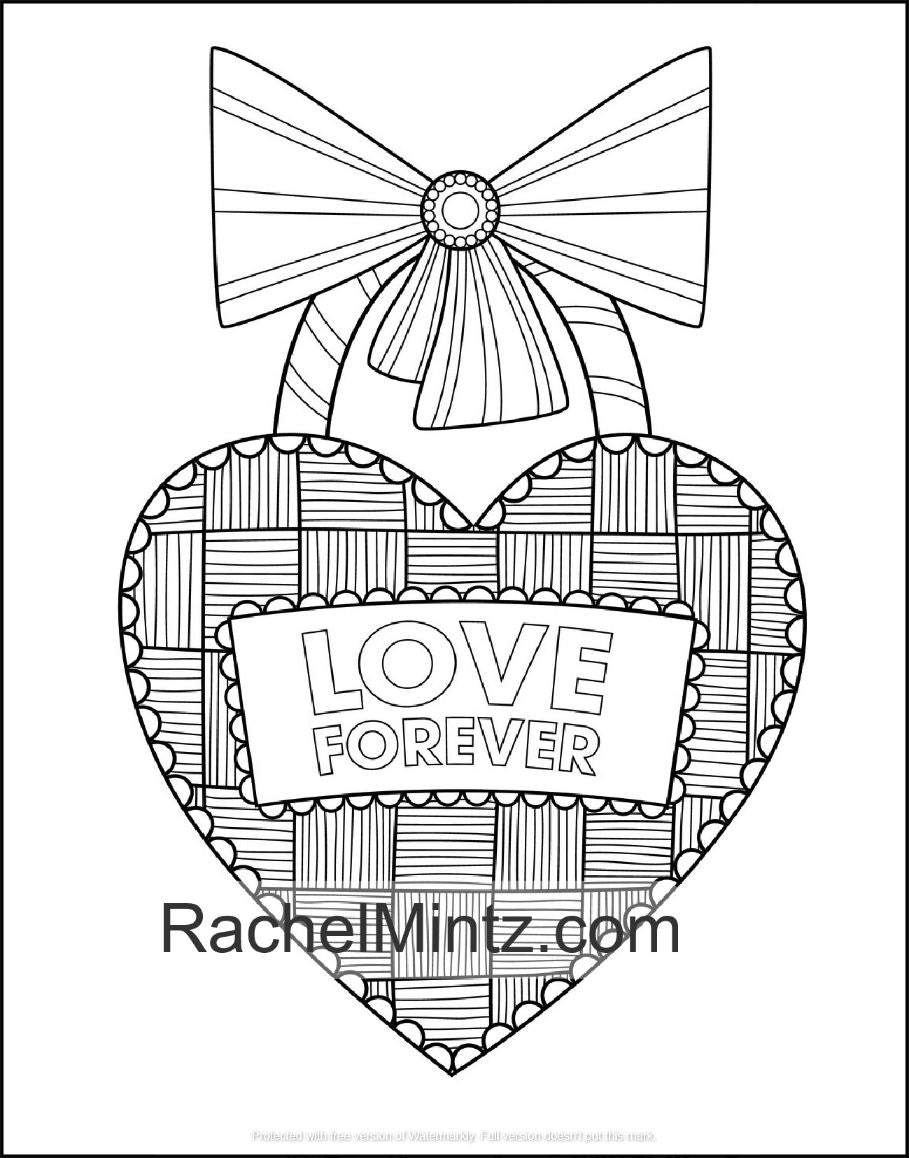 100 Love & Romance Coloring Book For Adults, Beautiful Valentine's Day Designs (Printable PDF Book)