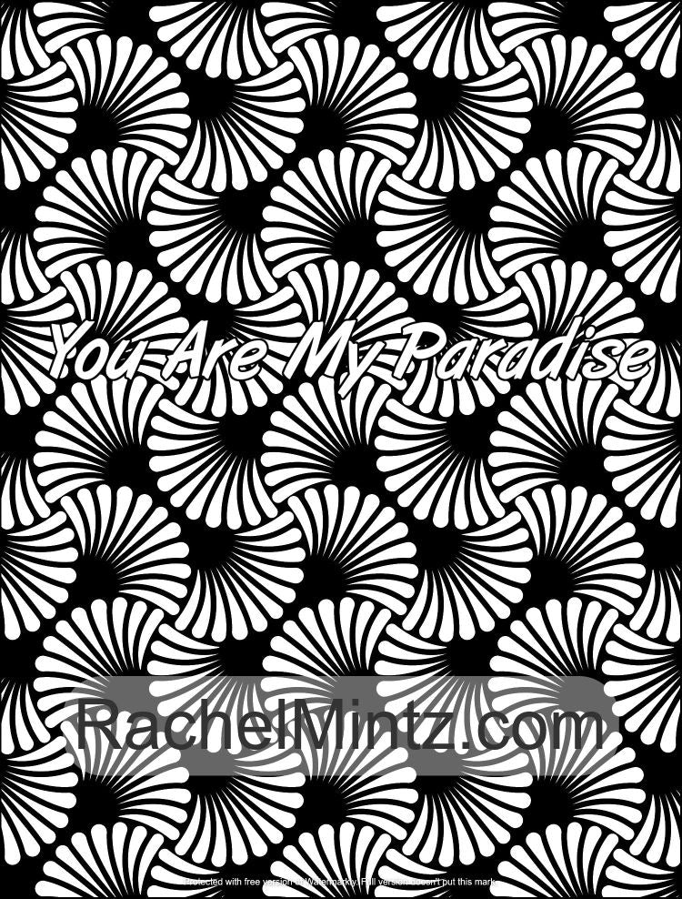 33 Love Phrases To Express Love - Repetitive Geometrical Seamless Anti Stress Designs (PDF Coloring Book)