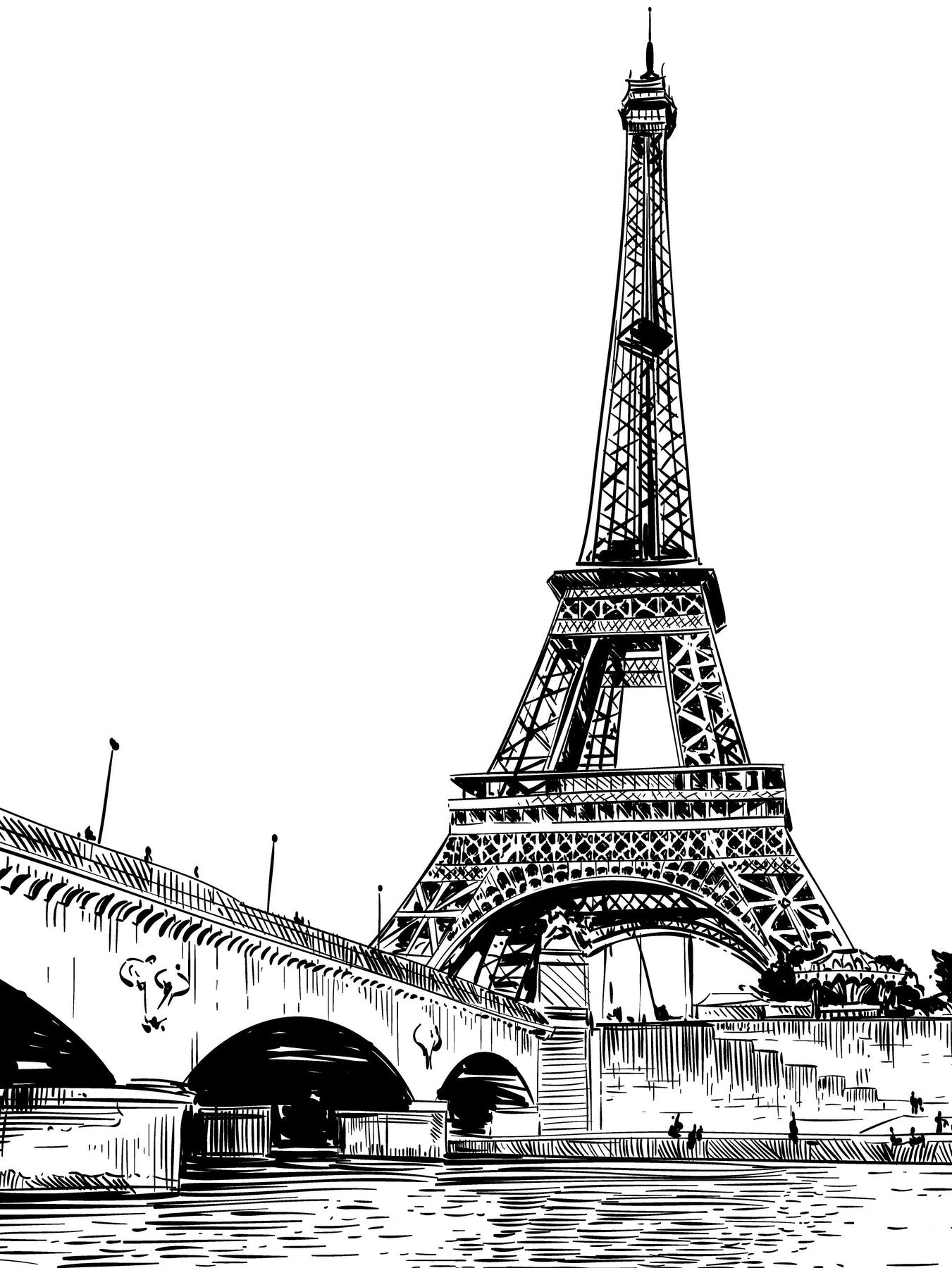 Bridges Art - Landscapes Picturesque Bridges, Famous Classic Bridges PDF Coloring Book