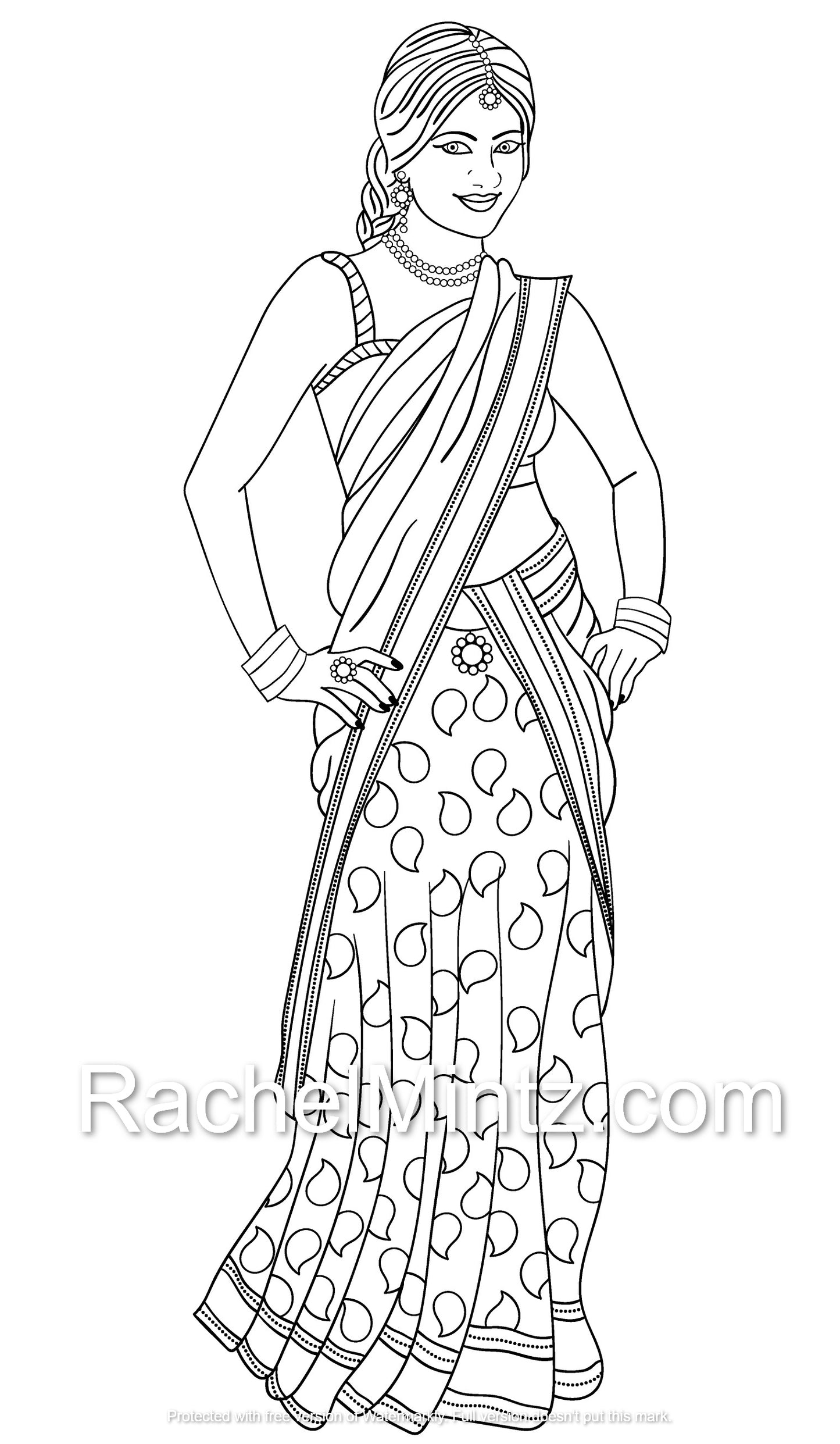 Ethnic Women - Beautiful Girls In Multicultural Fashion & Clothing From Around The World Printable Format Coloring Book