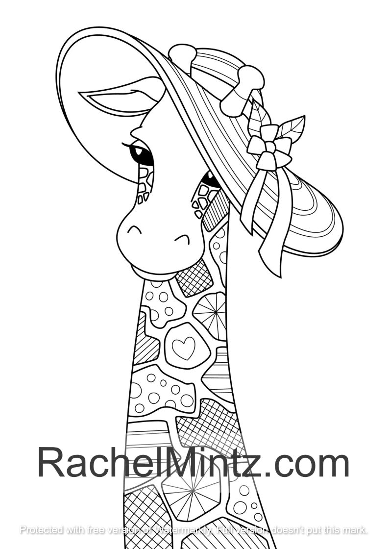 Adorable Giraffes - PDF Coloring Book