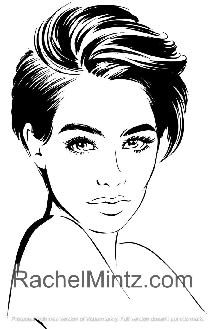 Gorgeous Women - Beautiful Portraits, Rachel Mintz PDF Coloring Book