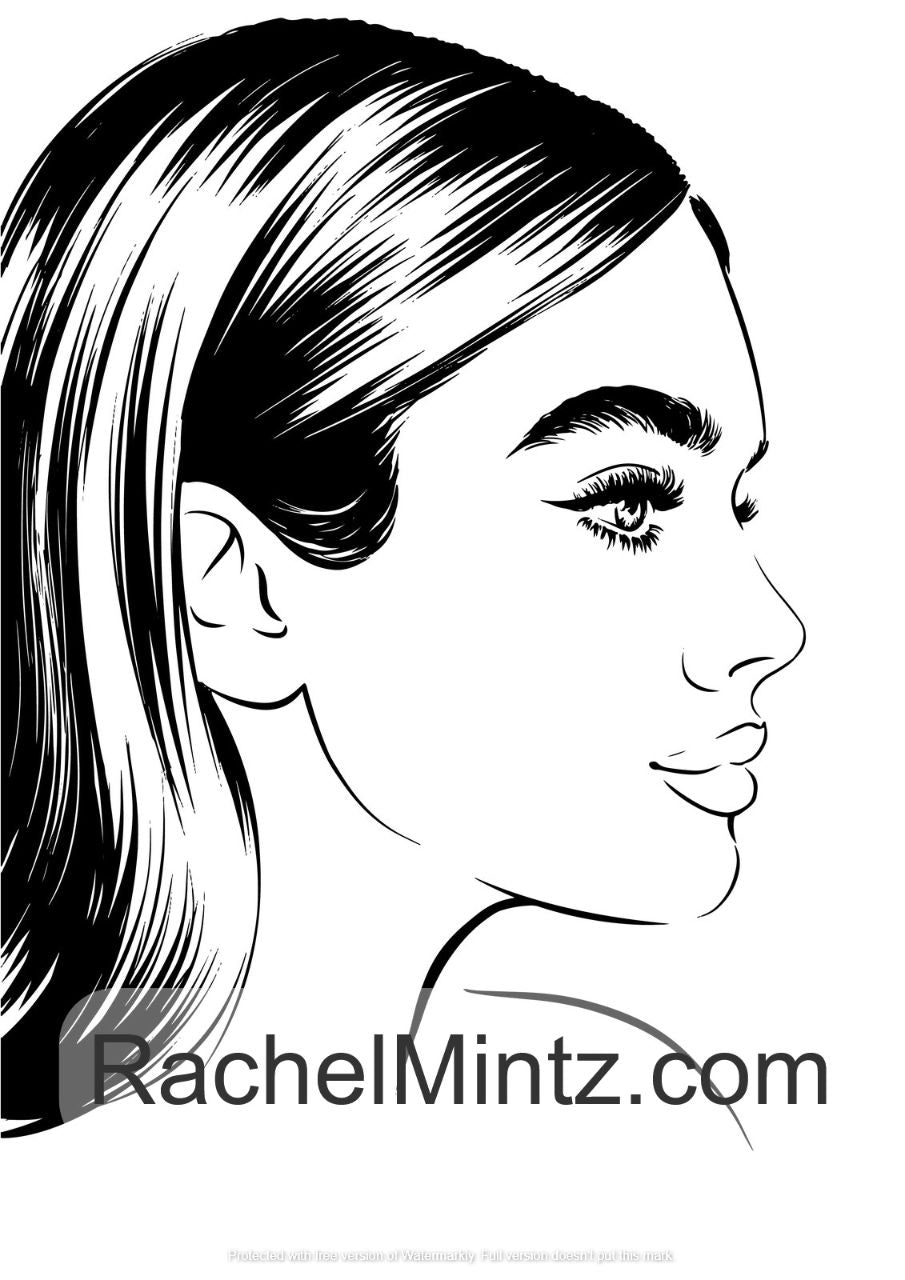 Jaw Dropping Beauty Women - Gorgeous Portraits, Fashionable Hairstyle Designs (Digital Coloring Book)