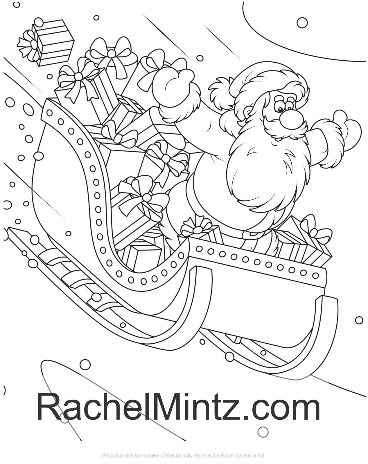 Jolly Christmas - Santa Claus, Snow Man, Christmas Trees, Rudolph the Reindeer (PDF Coloring Book)