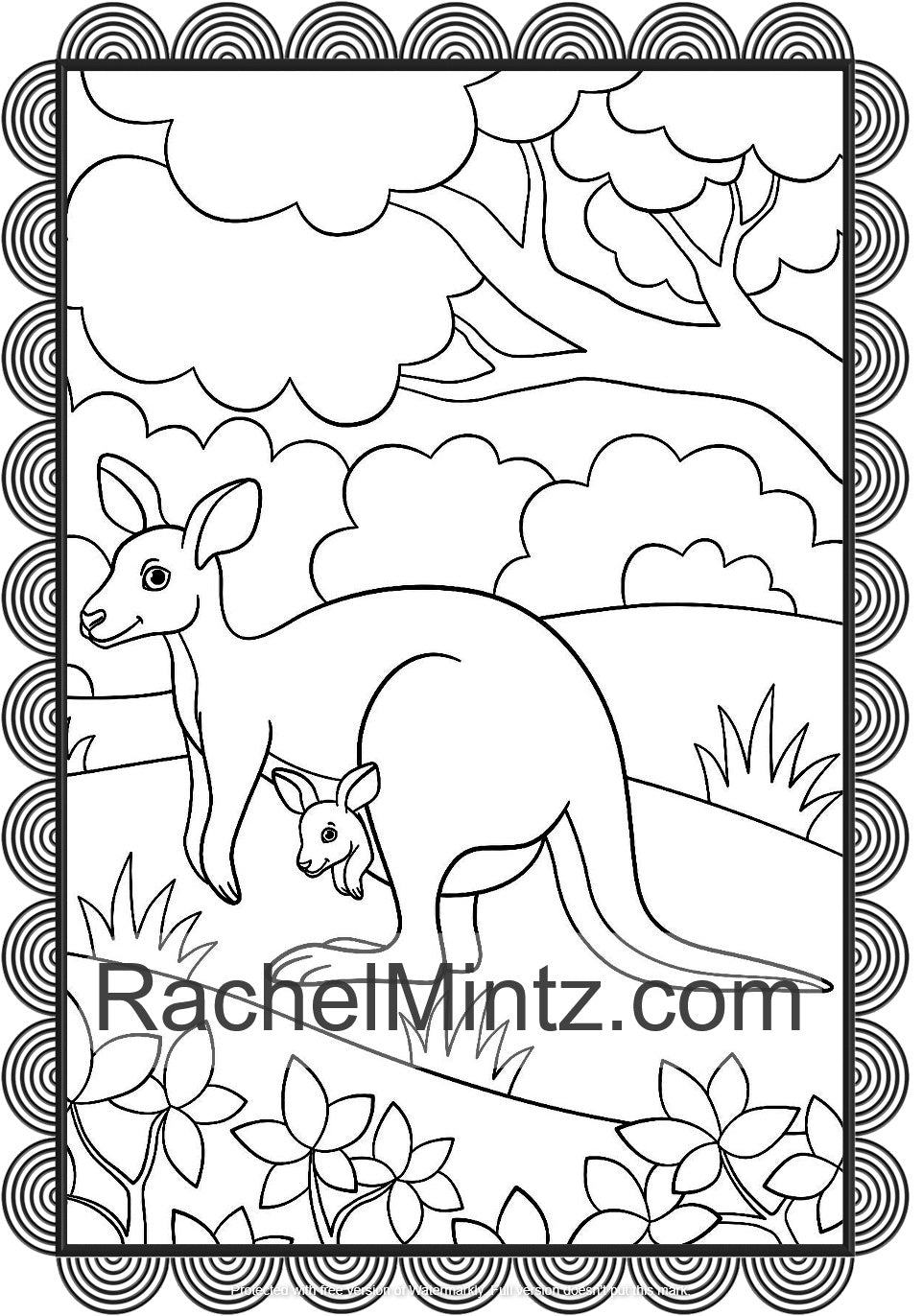 Large Print Animals Postcards - Easy, Bold Lines, Clear Spaces For Visiually Impaired - Printable Format Coloring Book