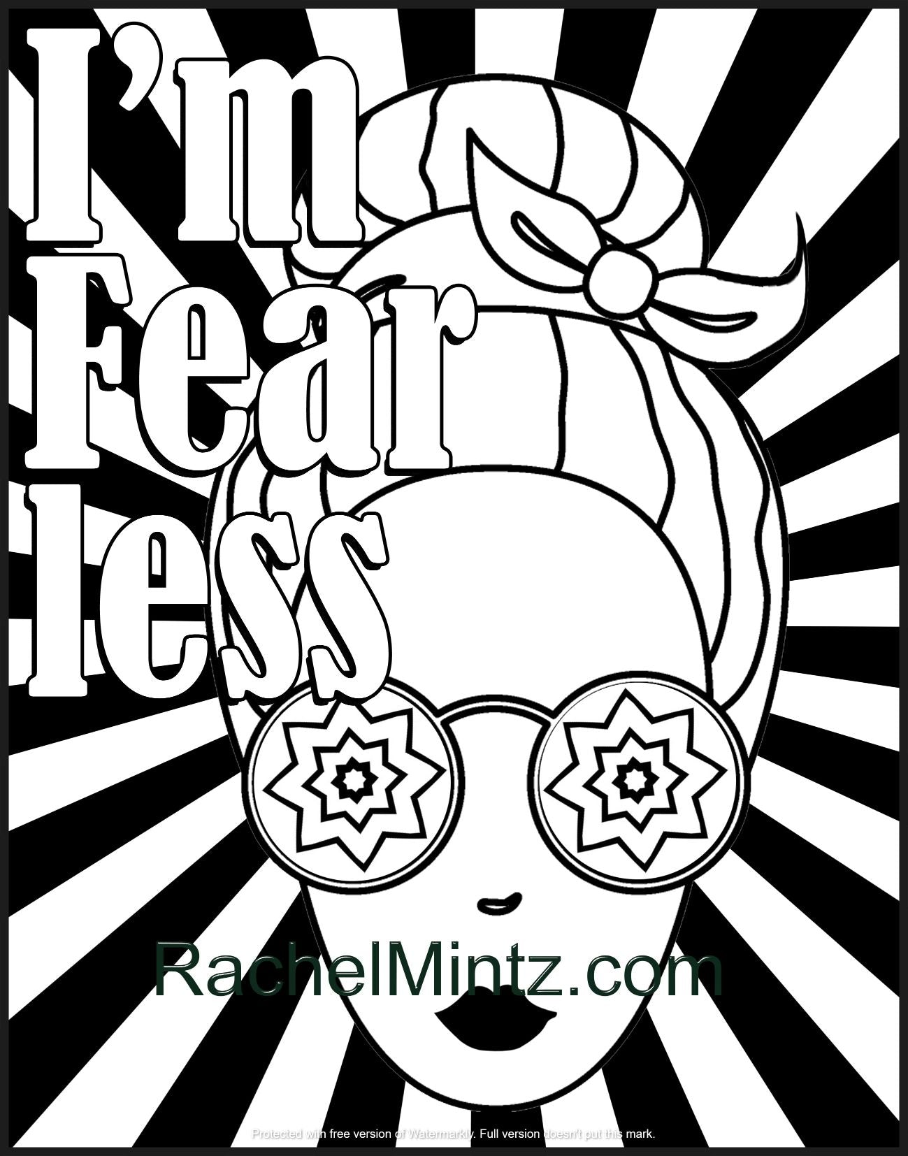 Large Print GRL PWR - Girl Power Empowering Coloring Book (Digital Format)