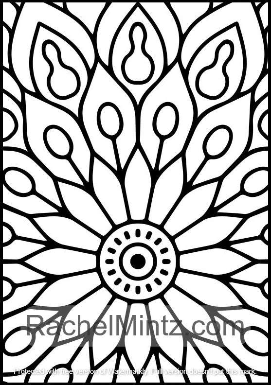 Large Print Mandala - Rachel Mintz Coloring (PDF Book)