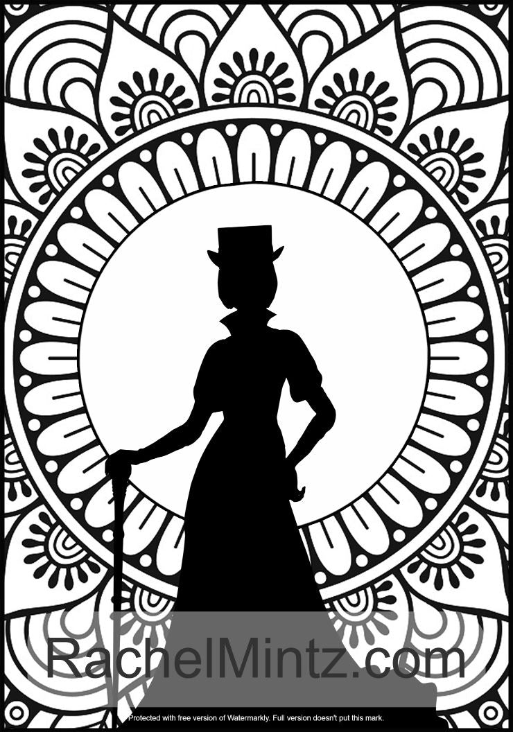 Large Print Silhouettes Mandalas - Stress Relieving, Bold Patterns, For Visually Impaired, Seniors and Kids (Digital Book)