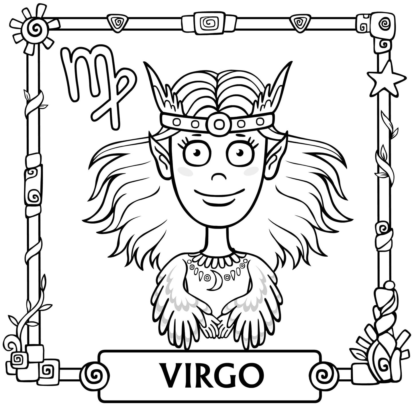 Large Print Zodiac Signs - Coloring (PDF Book) For Seniors or Visually Impaired