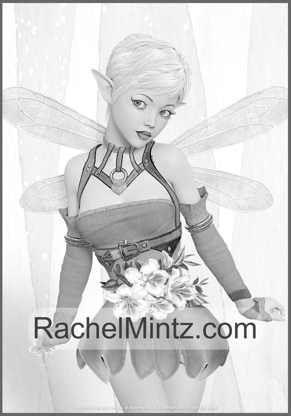 Magical Fairies - Fantasy Grayscale, Beautiful Winged Pixies & Fairies Scenes (Digital Format Book)