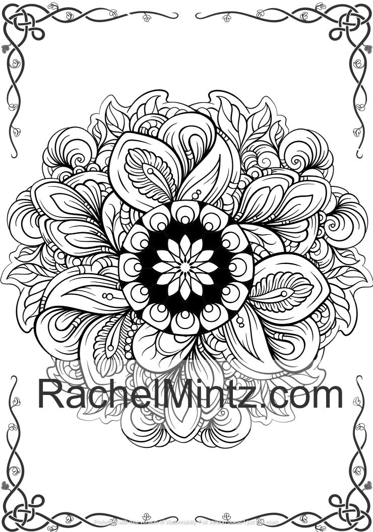 Mandala Flowers 50 Relaxing Stress Relieving Designs, Digital Coloring Book For Adults