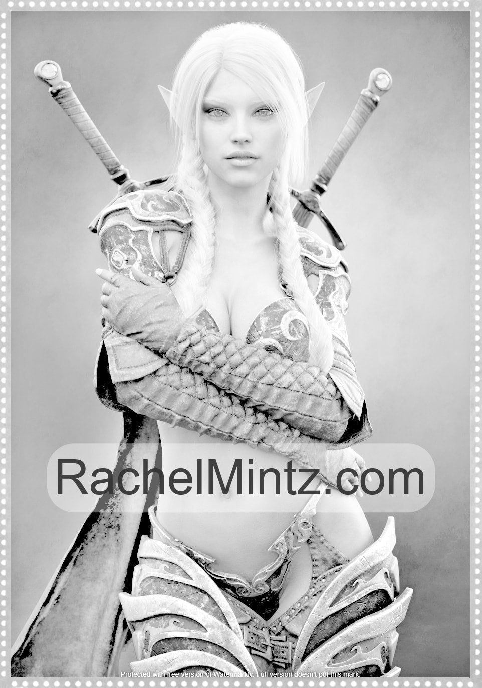 Sexy Fantasy Warriors - Alluring Women In Minimal Exotic Outfits For Adults (Age 21+) Grayscale Printable Coloring Book