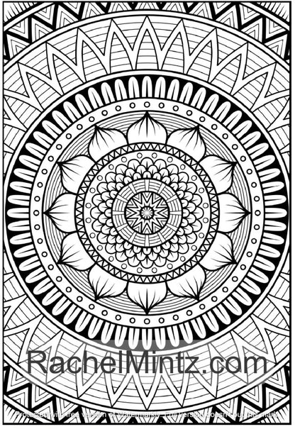 Shanti Mandala - Ethnic Anti Stress Designs Coloring (PDF Book)