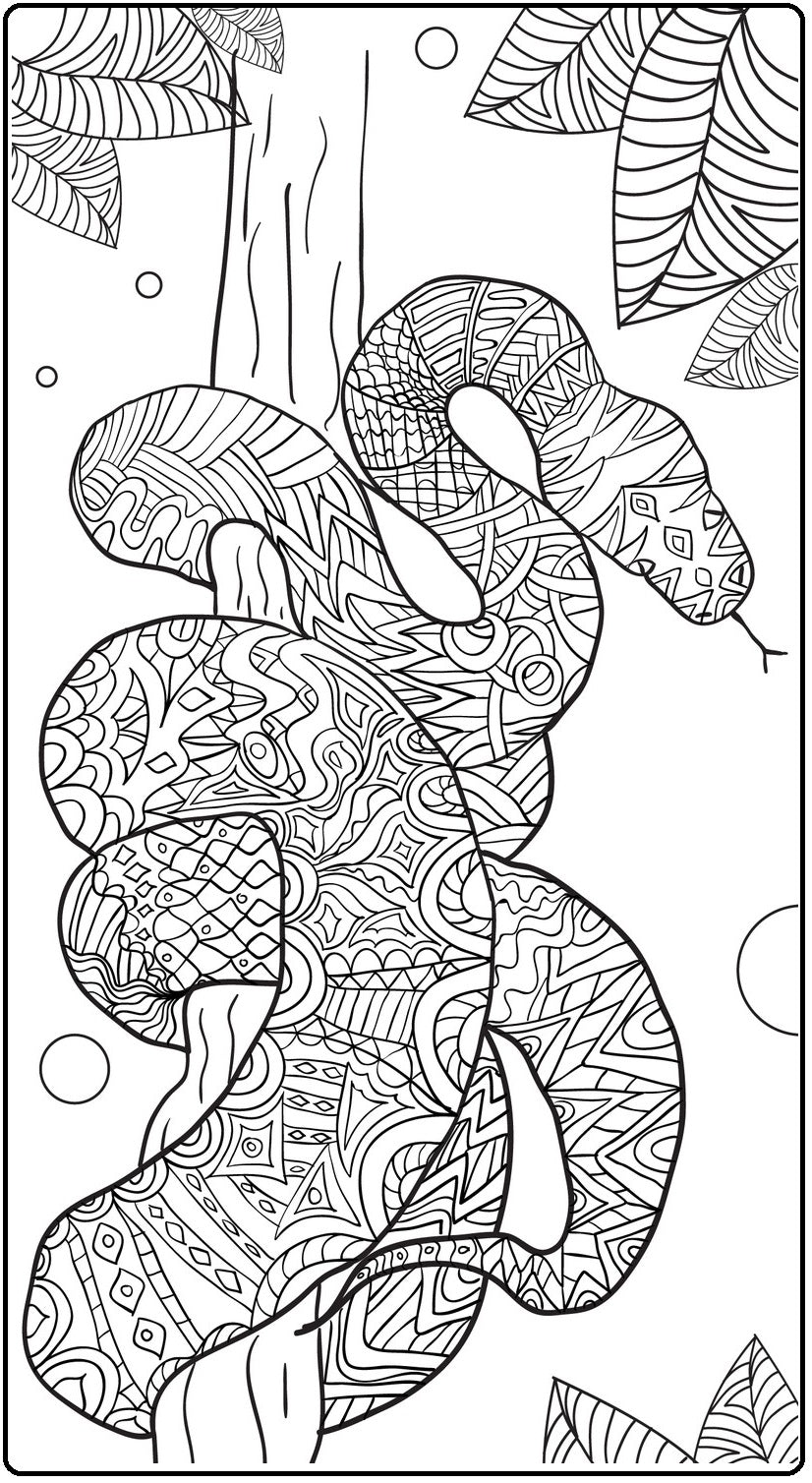 Ssssnakes - Snakes Coloring (PDF Book) With Reptiles