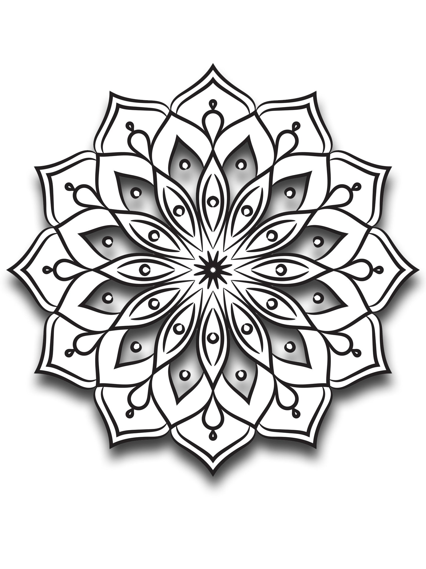 3D Mandala - PDF Coloring Book For Adults