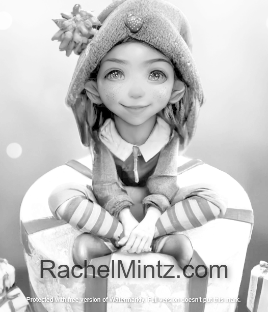 The Cutest Elves - Adorable Grayscale Elf Girls, Tiny Helpers for Christmas (Digital PDF Book)