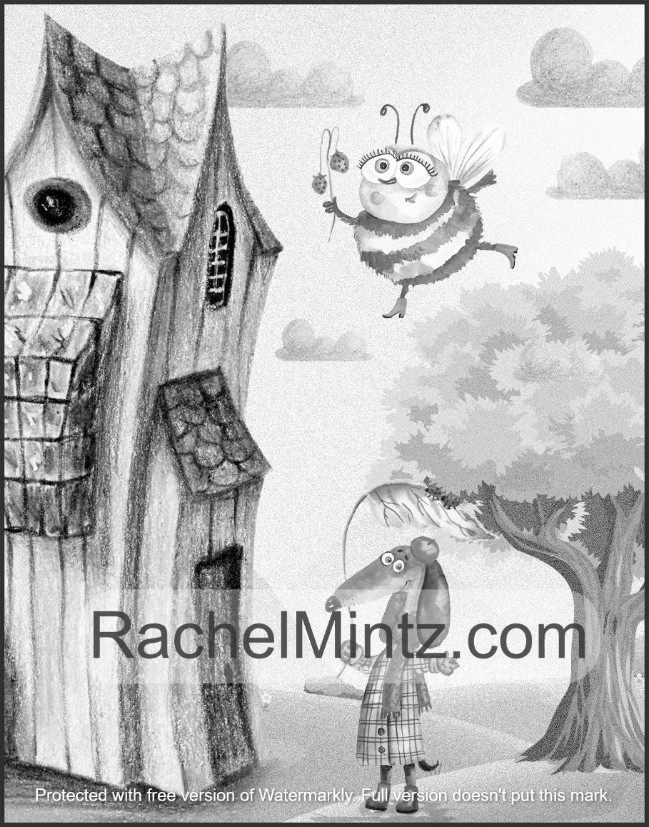 The Cutest Houses - Grayscale Coloring Book, Sweet Adorable Scenes (DIgital Format Book)