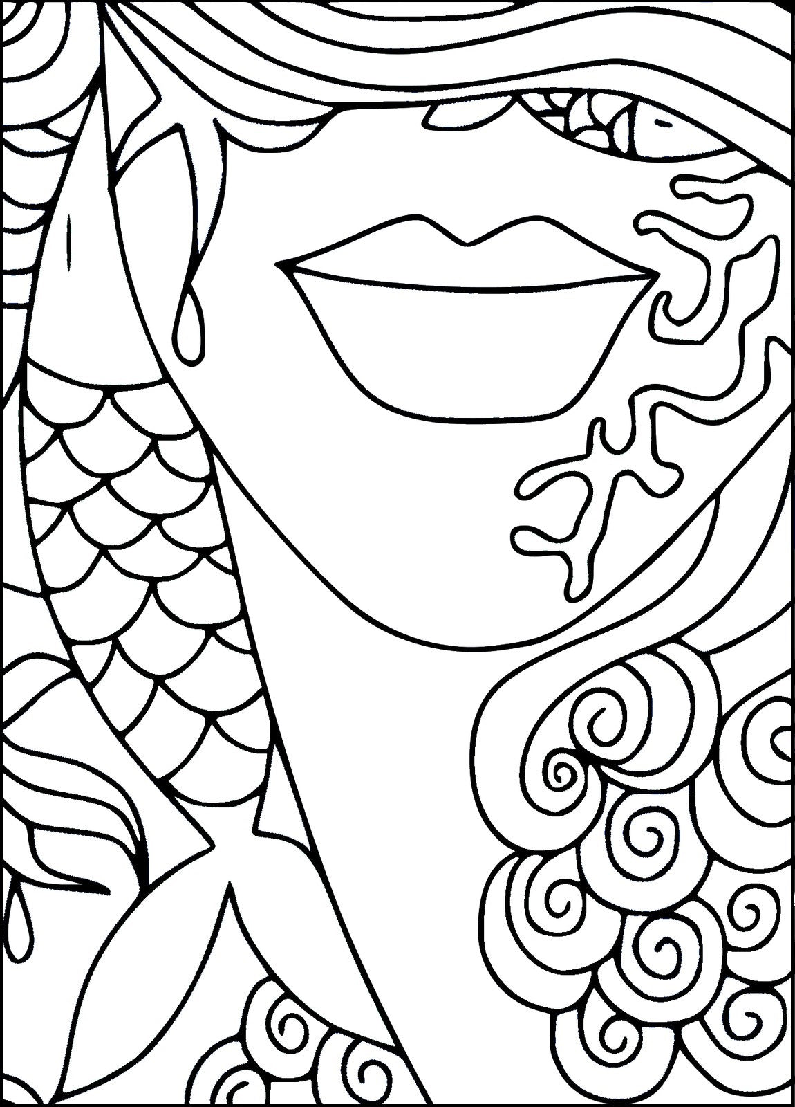 Visually Impaired Abstract Beauty Faces - Easy Coloring Book For Beginners
