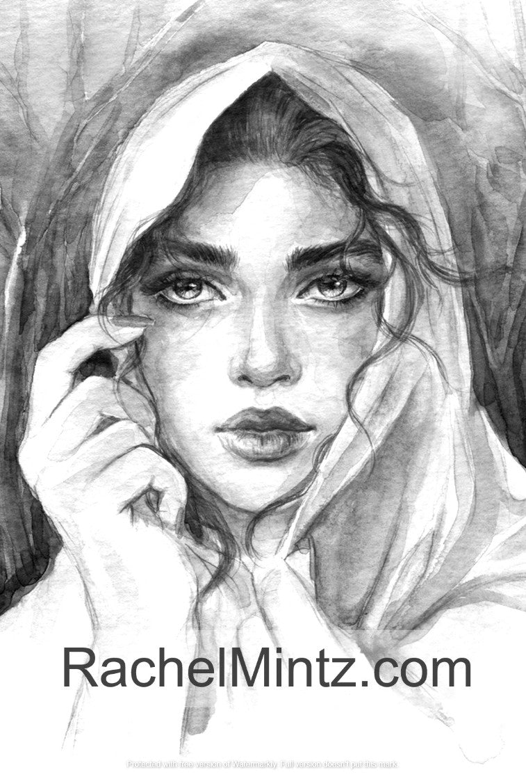 Women Art - Grayscale Fashion Girls With Artistic Glamour Coloring (PDF Format Book)
