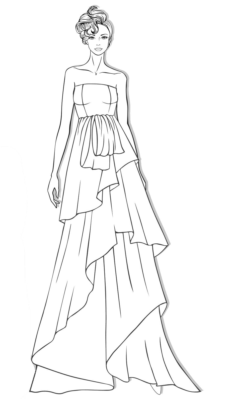 Wonderful Dresses - Beautiful Women In Ball & Evening Gowns Coloring Book