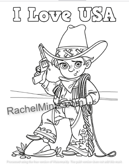 America is Great - Easy Patriotic Coloring Book, Large Patriotic Images (PDF Printable Book)