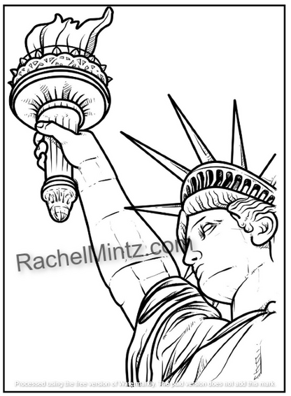 America is Great - Easy Patriotic Coloring Book, Large Patriotic Images (PDF Printable Book)