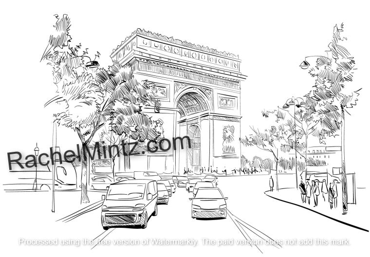 Backpacking Europe - Famous Urban Landscapes, PDF Coloring Book - European Monuments