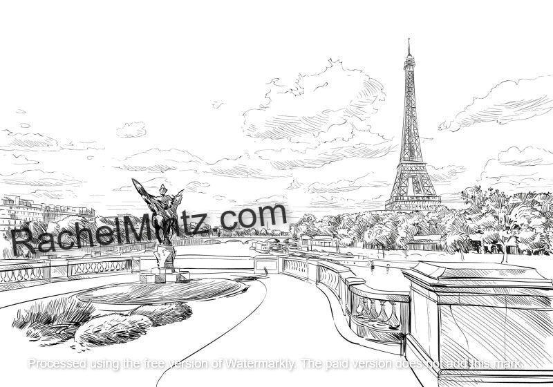 Backpacking Europe - Famous Urban Landscapes, PDF Coloring Book - European Monuments