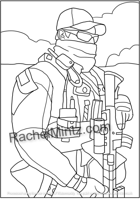 Black Ops - Military American Special Forces In Action, PDF Coloring Book