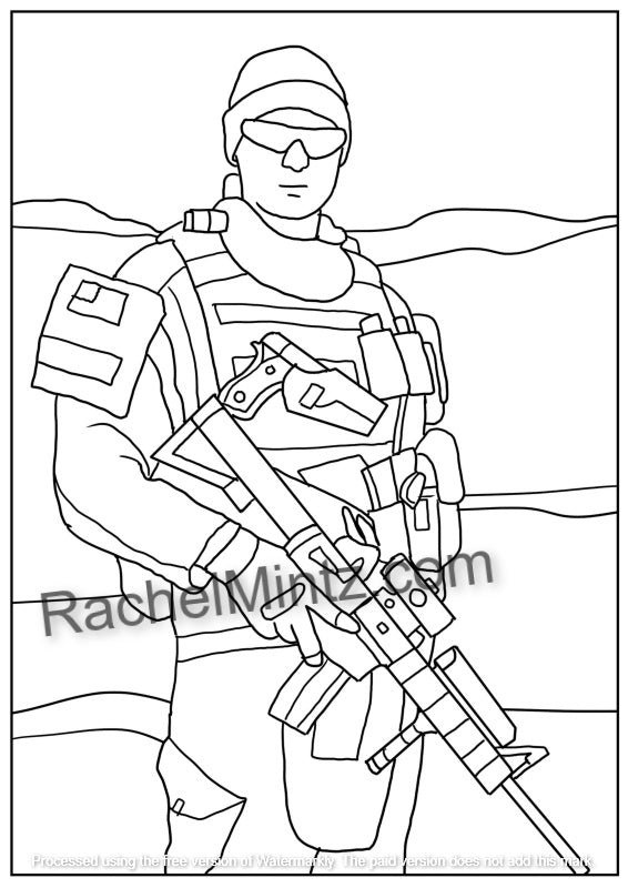 Black Ops - Military American Special Forces In Action, PDF Coloring Book