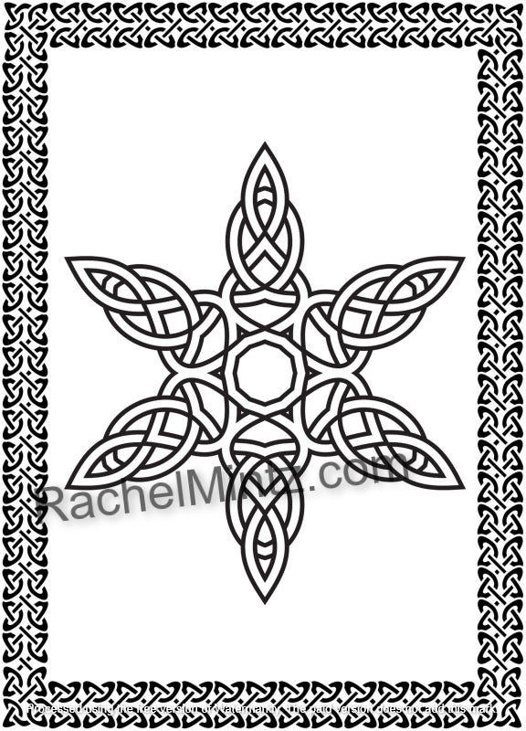 Celtic Patterns, PDF Coloring Book - Seamless Celtic Knots Mandala Designs