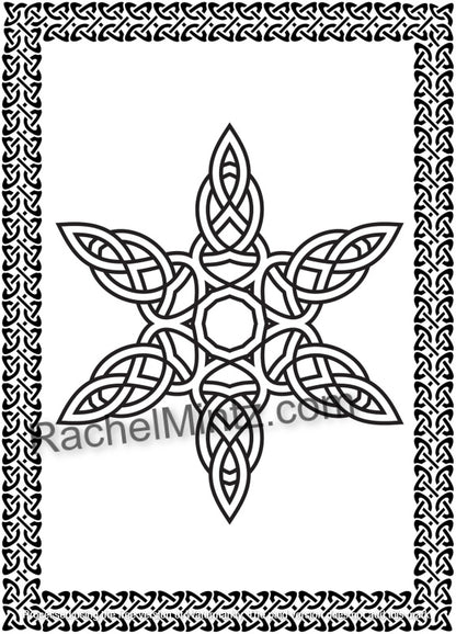 Celtic Patterns, PDF Coloring Book - Seamless Celtic Knots Mandala Designs