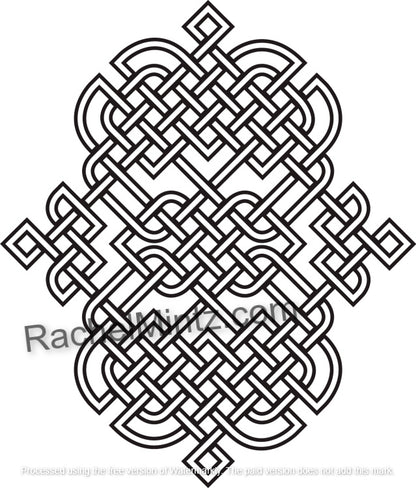 Celtic Patterns, PDF Coloring Book - Seamless Celtic Knots Mandala Designs