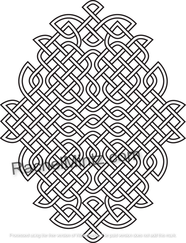 Celtic Patterns, PDF Coloring Book - Seamless Celtic Knots Mandala Designs