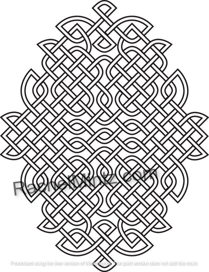 Celtic Patterns, PDF Coloring Book - Seamless Celtic Knots Mandala Designs