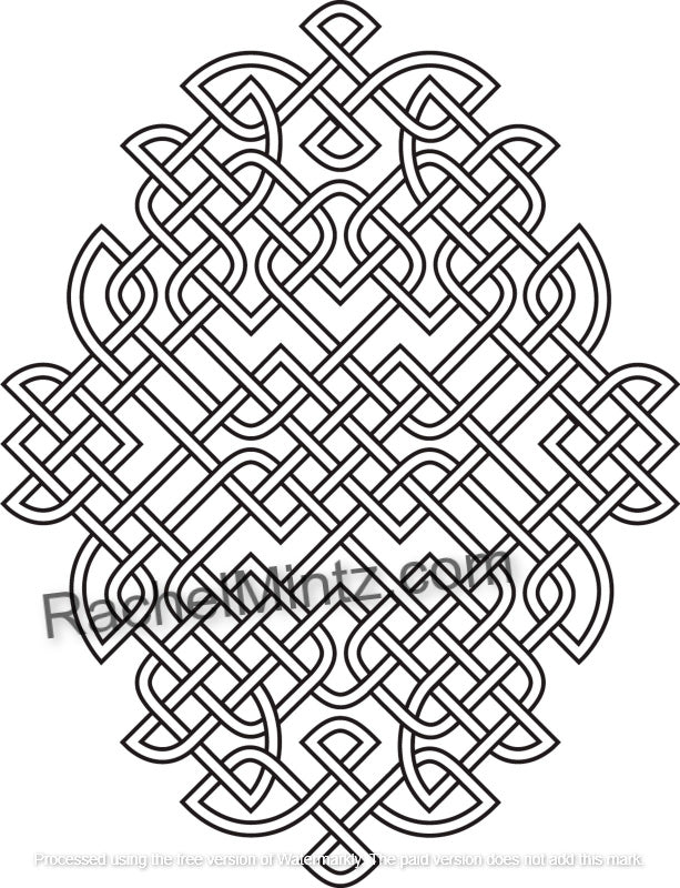 Celtic Patterns, PDF Coloring Book - Seamless Celtic Knots Mandala Designs