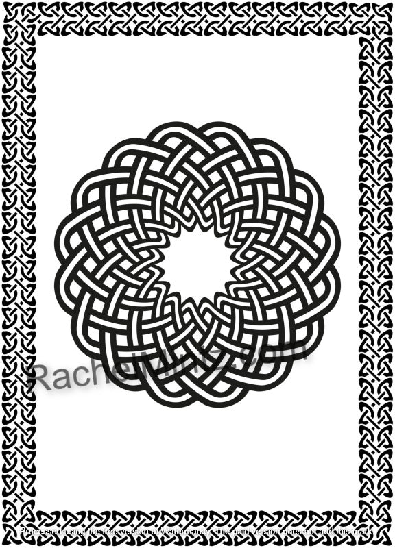 Celtic Patterns, PDF Coloring Book - Seamless Celtic Knots Mandala Designs