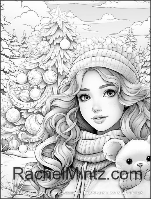 Christmas Sweeties - Xmas Holiday Girls in Winter Scenes & Seasonal Decorations (Digital PDF Book)