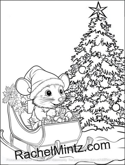 Cute Mice Christmas Party - Cozy Festive Winter Scenes (PDF Book)