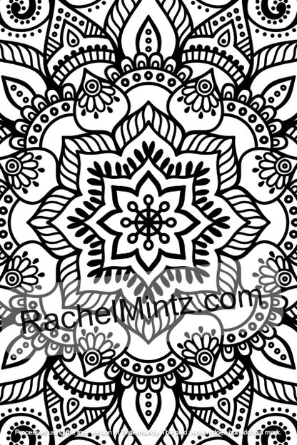 Ethnic Mandala - PDF Coloring Book: Anti Stress Oriental Decorative Mandala Pages