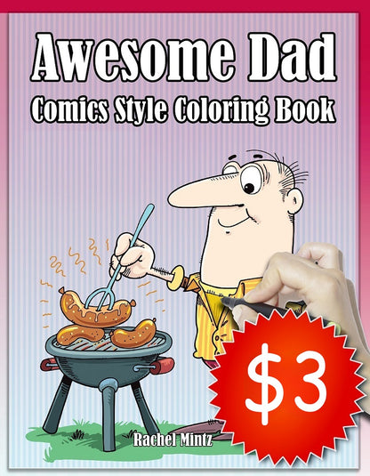 Awesome Dad - Comics Style Father's Day Coloring Book (Digital Format)