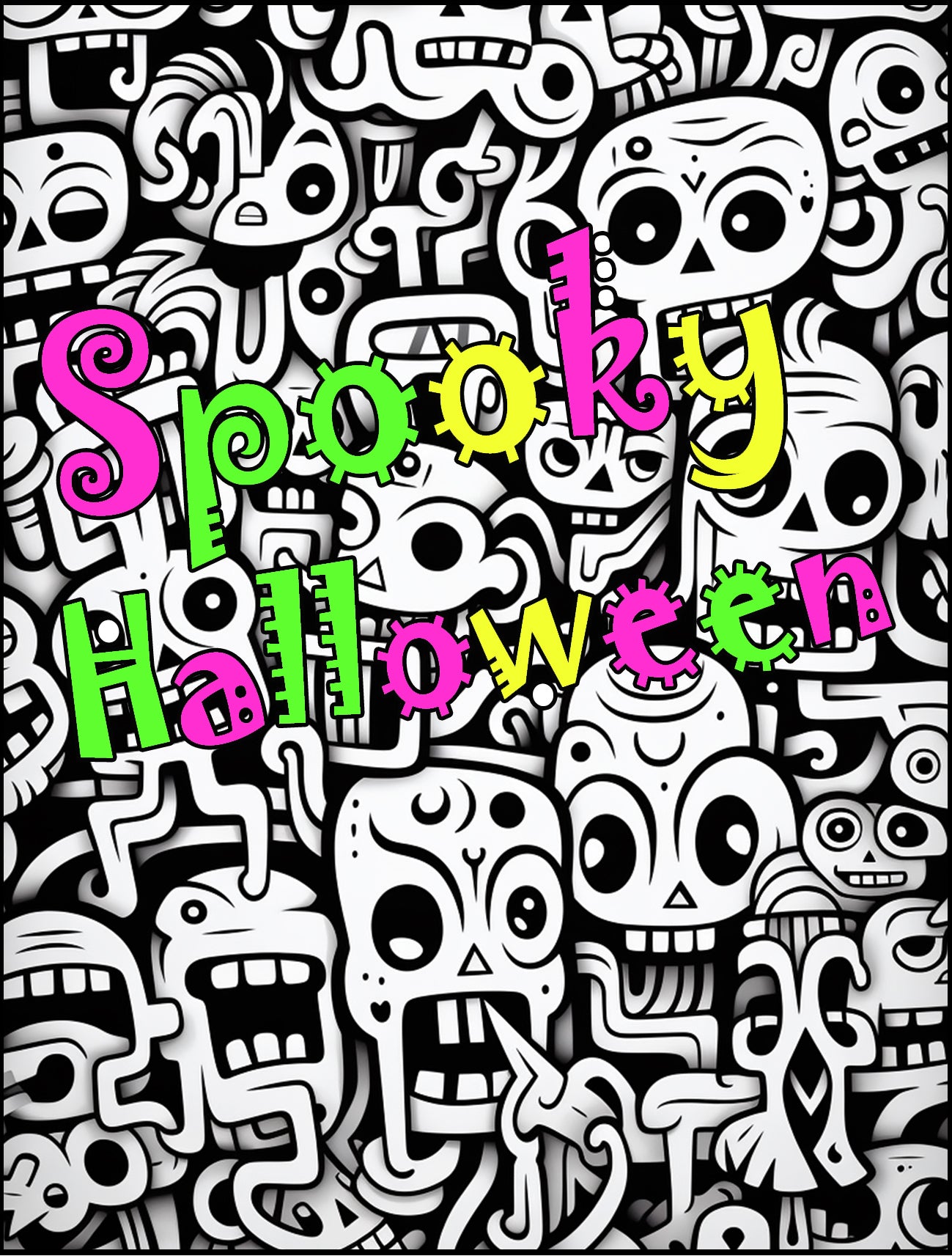 Halloween Doodle Mania - Creepy Abstract Illustrations, Spooky Holiday Blessings (PDF Coloring Book)