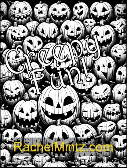 Halloween Doodle Mania - Creepy Abstract Illustrations, Spooky Holiday Blessings (PDF Coloring Book)