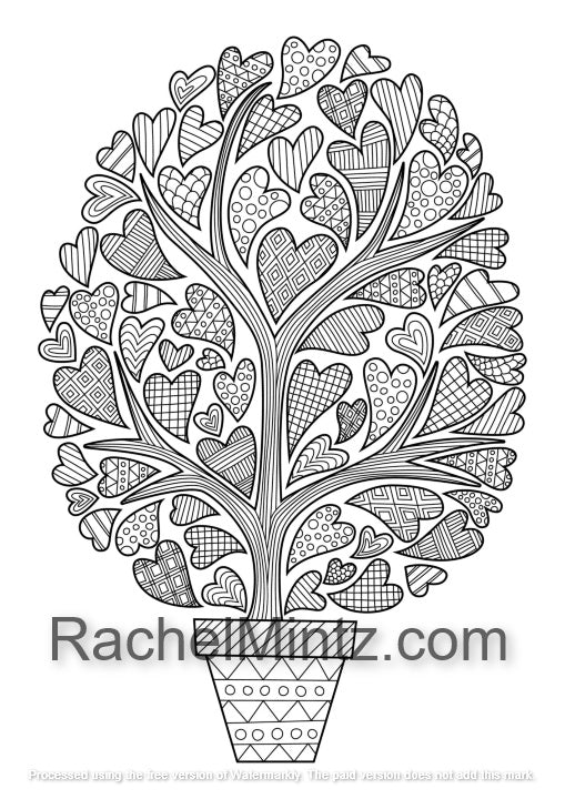 Happy Flowers Optimistic Coloring Book - Easy Relaxing Designs (PDF Book)