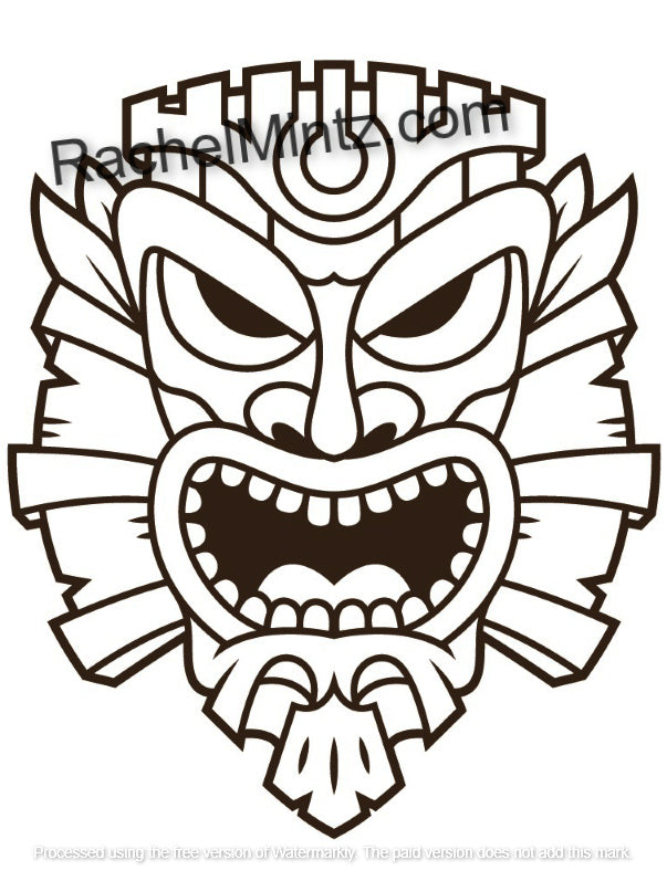 Hawaiian Masks - EASY Large Print PDF Coloring Book For Seniors or Vis – Rachel Mintz Coloring Books hawaiian-masks-easy-large-print-pdf-coloring-book-for-seniors-or-vis-rachel-mintz-coloring-books