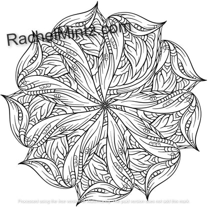 Mandala Stars - Stress Relieving Patterns Coloring (PDF Book)