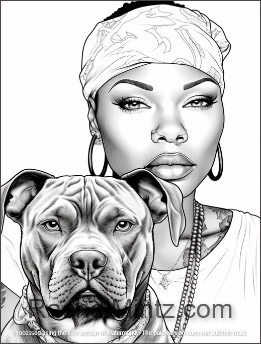 My Pitbull - 33 Gorgeous Pit Bull Moms & Dads, Grayscale Coloring Book, AI Art (Digital PDF Book)
